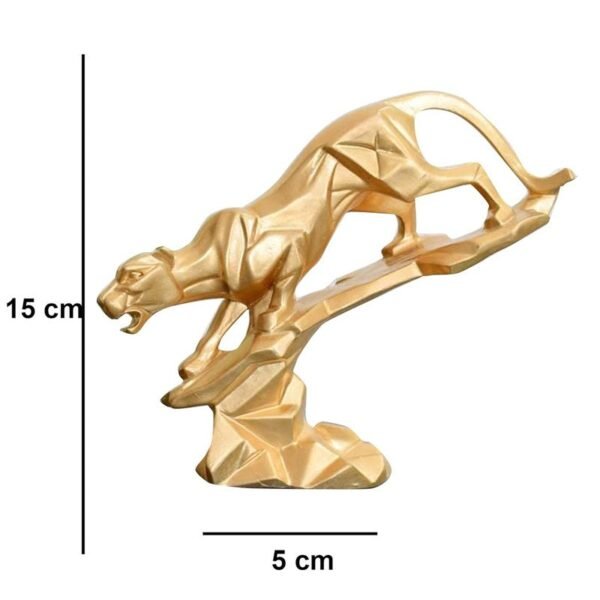 2-36.jpg Golden Geometric Leopard Sculpture - Modern Artistic Home Decor