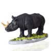 Realistic Black Rhino Figurine with Gold Horn - Wildlife Decor