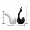 Black & White Swan Sculpture Duo - Elegant Modern Decor Accent