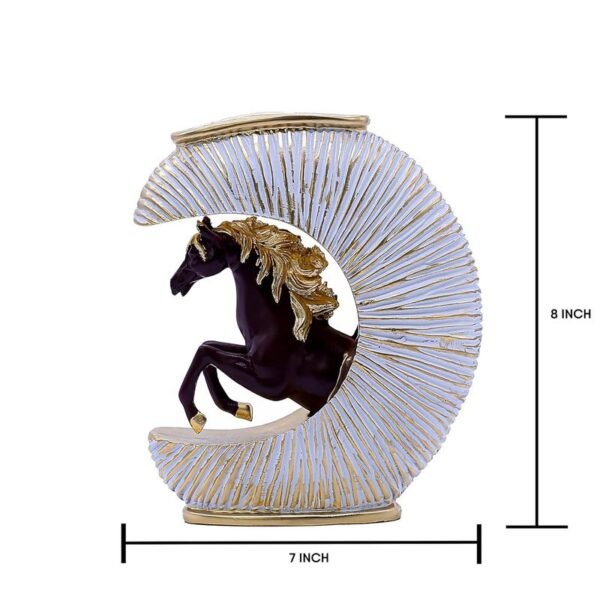 Gold-Accented Crescent Horse Vase - Modern Equestrian Decor