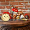 Handcrafted Metal Red Bike with Functional Clock | Perfect Gift for Bike Lovers & Home Decoration