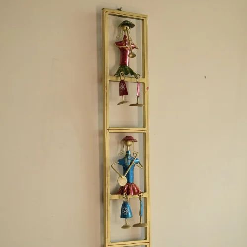 Decorative Metal Multicolor Jhula Frame | Handcrafted Artistic Home D?cor Piece for Living Room & Temple