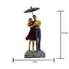 Romantic Couple Under Umbrella Resin Sculpture HandPainted Love Statue, Anniversary & Valentine's Day Gift for Home Decor