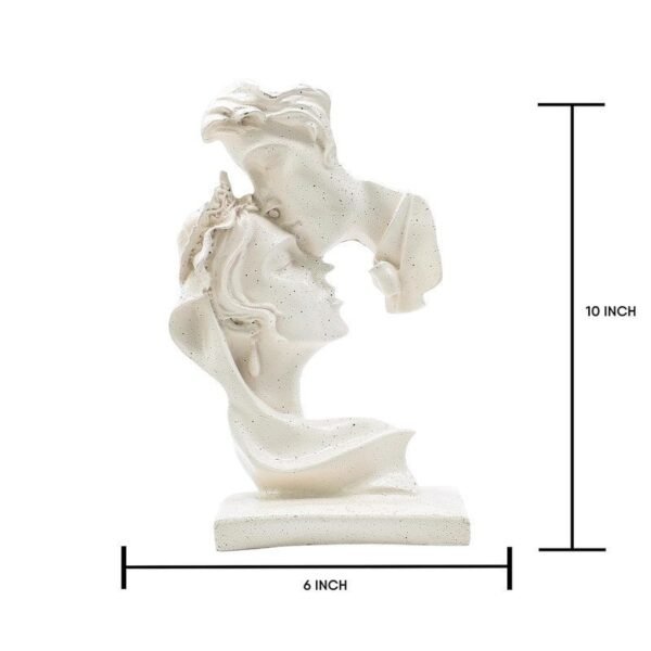 Romantic Couple Under Umbrella Sculpture HandPainted Resin Love Statue, Anniversary & Valentines Day Gift for Home decor