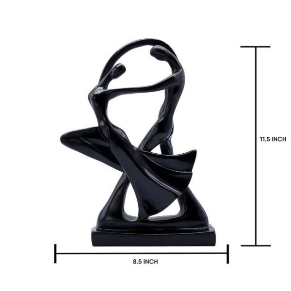 Contemporary Black Resin Couple Figurine Abstract Dance Sculpture for Home & Office, Thoughtful Anniversary or Valentines Gift