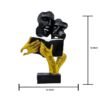 Romantic Abstract Couple Reading Book Statue Black & Gold Resin Figurine for Home decor, Modern Love Sculpture for Living Room, Bedroom, Study Table, Gift for Couples & Book Lovers