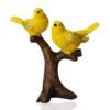 Decorative Bird Statue - Yellow Birds on Branch - Tabletop Decoration - Home Decor Accent