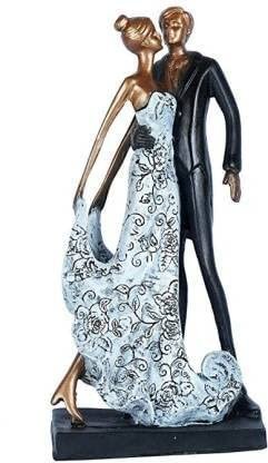 Beautiful Couple Dancing Figurine - Ceramic Statue with Gold Accents for Valentine's Day Gift