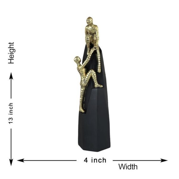 Golden Mummy Statue - Egyptian Mummy Figurine - Black Base - Home Decor