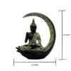 2-7-1.jpg Resin Buddha Hand Statue Black & Gold Abhaya Mudra Sculpture with Seated Buddha, Zen Home decor, Meditation Accent & Spiritual Gift