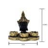 2-8-1.jpg Resin Buddha Head Tealight Candle Holder Black & Gold Statue with 3 Lotus Votive Stands, 7 Home & Garden decor for Meditation & Spiritual Gift