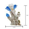 White & Blue Lord Ganesha Idol on Tree Log | Polyresin Ganpati Statue for Home Decor, Pooja Room, Car Dashboard & Gift | Decorative Ganesh Murti 5 Inch