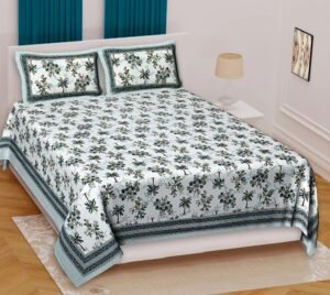 Jaipuri Printed Cotton King Size Bedsheet ? Soft, Breathable, Durable Double Bed Sheet with Elegant Traditional Rajasthani Design