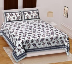Classic Rajasthani Cotton King Size Bedsheet ? Soft, Printed, Breathable Indian Bed Sheet