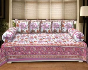 Premium Cotton Double Bedsheet Set ? Elegant Floral Pattern With 2 Pillow Covers, Soft & Durable Home Bedding