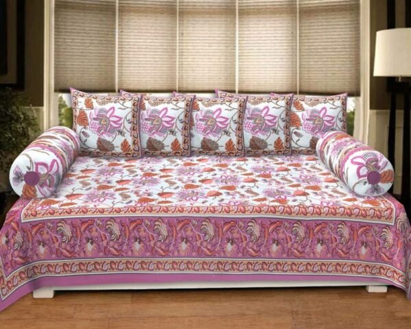Premium Cotton Double Bedsheet Set ? Elegant Floral Pattern With 2 Pillow Covers, Soft & Durable Home Bedding