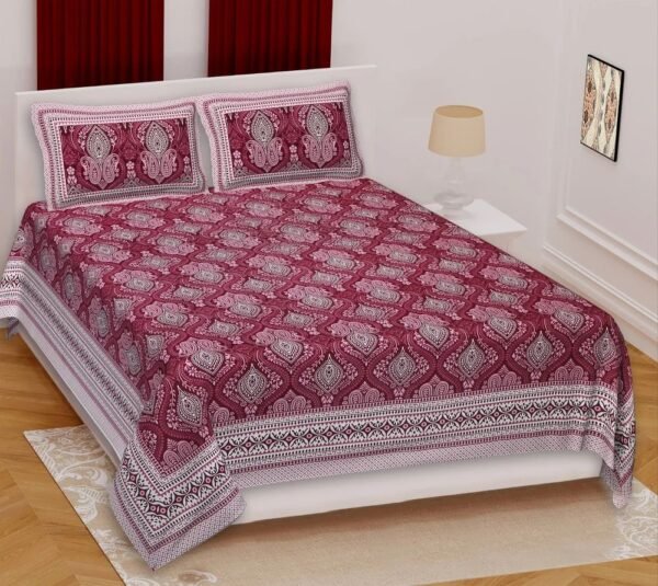 22-1000x1000-2.jpg Jaipuri Printed Cotton Double Bedsheet with 2 Pillow Covers ? 100% Pure Cotton, Traditional Rajasthani Design, Soft & Breathable Bed Linen