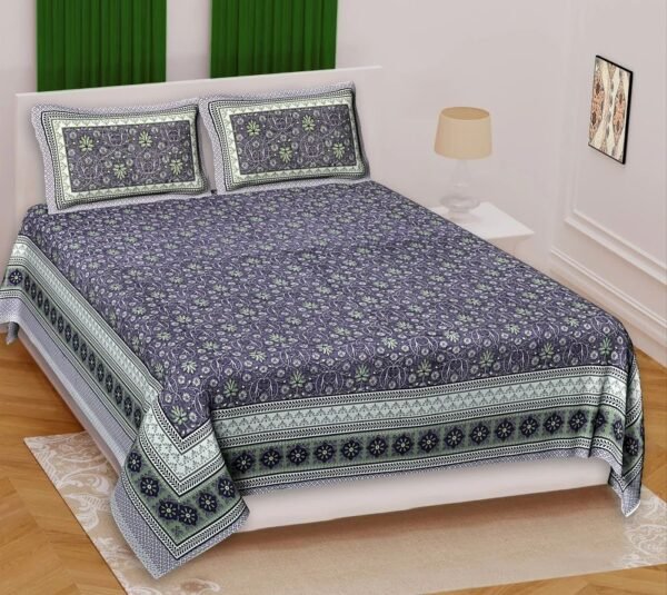 23-01-1000x1000-4.jpg Jaipuri Block?Print Cotton King Size Bedsheet ? Traditional Rajasthani Design, Soft & Breathable Indian Bed Sheet