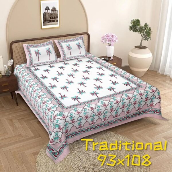 King Size Bed Sheets for Double Bed | Soft & Comfortable Fabric | Durable & Colorfast Bedding Set with 2 Pillow Covers