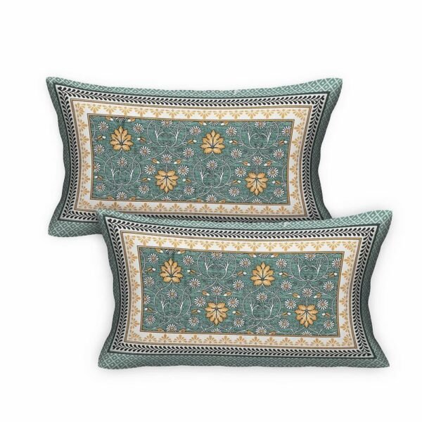 Rajasthani Block?Print Cotton King Size Bedsheet ? 100% Pure Cotton, Ethnic Floral Design, Breathable & Soft Bed Sheet