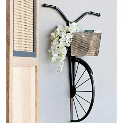 24-500x500-2.png Metal Black Cycle Basket | Decorative Bicycle Showpiece for Home & Office Decor