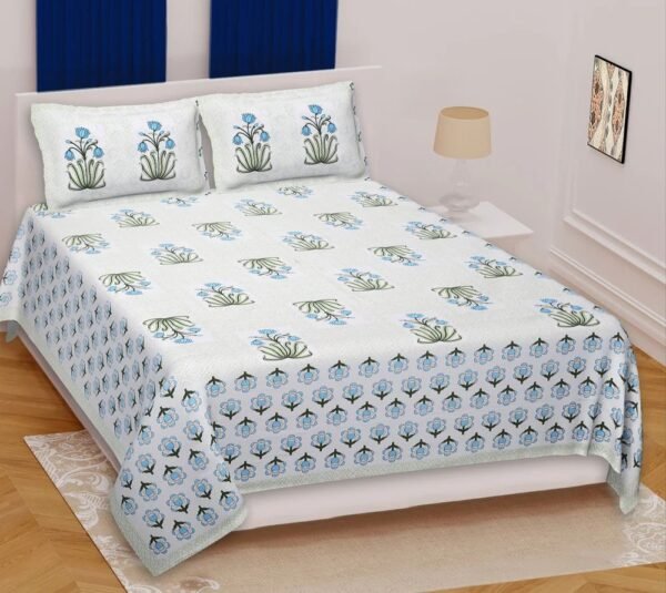 271-1000x1000-1.jpg Premium 100% Cotton Printed Fitted Bedsheet Set ? Stylish Floral / Abstract Design ? Includes 2 Pillow Covers ? Soft, Breathable & Durable ? Queen / King Size