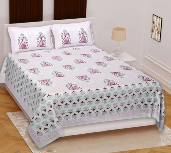 274-1000x1000-1.jpg Premium 100% Cotton Printed Fitted Bedsheet Set ? Stylish Floral / Abstract Design ? Includes 2 Pillow Covers ? Soft, Breathable & Durable ? Queen / King Size