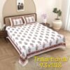 King Size Block Print Cotton Bedsheet ? Handcrafted Traditional Design, Soft & Comfortable