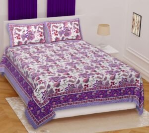 Premium Jaipuri King Size Cotton Bedsheet ? Soft, Durable & Handcrafted Rajasthani Print ? Double Bed Sheet for Elegant Bedroom D?cor