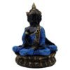 3-10-1.jpg Buddha Statue Meditation Figurine, Black and Blue Resin, 34 cm x 25.4 cm, Gold-Accented Lotus Base