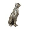 Ornate Bronze Leopard Statue with Floral Patterns - Unique Home Decor and Gift Idea