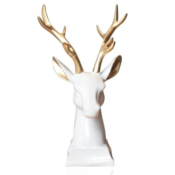 Luxury Resin Deer Bust with Gold Antlers - Modern Animal Decor for Home & Office