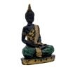 Decorative Buddha Statue with Crystal Embellishments, Black and Gold, 7.5 x 5 Inch