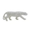 White Ceramic Panther Figurine Elegant Home Decor Animal Sculpture