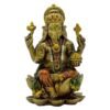 Golden Ganesha Statue - Remover of Obstacles - Hindu God Decorative Figurine for Home & Office