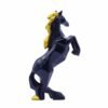 Geometric Black Horse Statue with Golden Mane - Modern Decorative Art for Home and Office