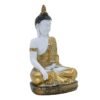 Decorative Buddha Statue for Meditation Room White and Gold, 28 cm x 18 cm