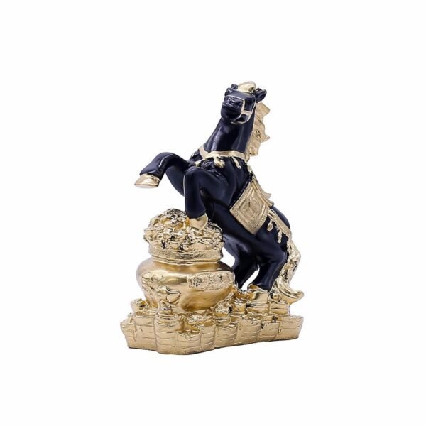 3-30.jpg Elegant Black and Gold Horse Statue - Luxurious Decor for Home & Office