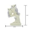 Polyresin Owl Set of 2 Showpiece for Table Decor, White and Silver, 9 inch Height