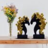 Elegant Black and Gold Horse Statues - Majestic Decorative Accents for Home and Office