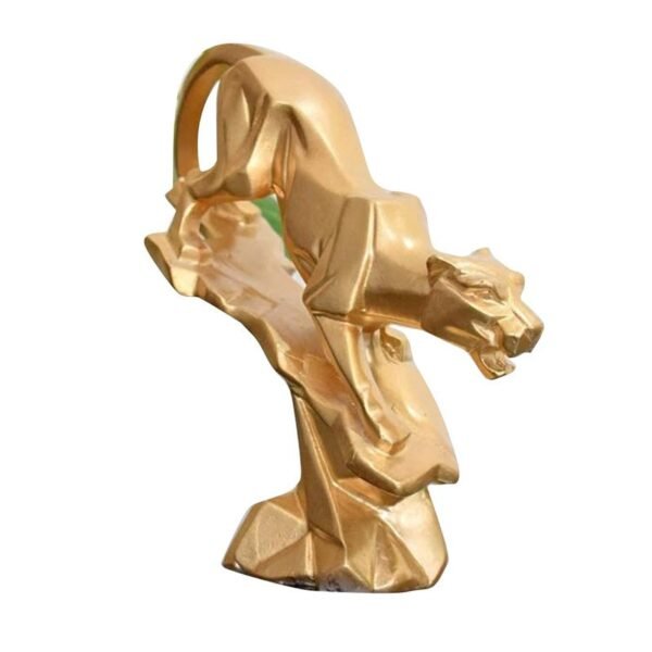 3-36.jpg Golden Geometric Leopard Sculpture - Modern Artistic Home Decor