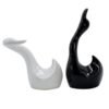 Black & White Swan Sculpture Duo - Elegant Modern Decor Accent