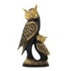 Black & Gold Owl Sculpture - Elegant Home & Office Decor
