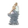 Romantic Couple Sitting on Bench Resin Sculpture HandPainted Love Statue, Anniversary & Valentines Day Gift for Home Decor
