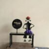 Decorative Sitting Doll with Clock in Metal | Handcrafted Table Showpiece with Timepiece | Unique Home & Office D?cor Gift Item