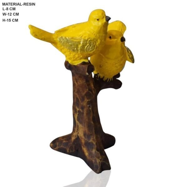 Decorative Bird Statue - Yellow Birds on Branch - Tabletop Decoration - Home Decor Accent
