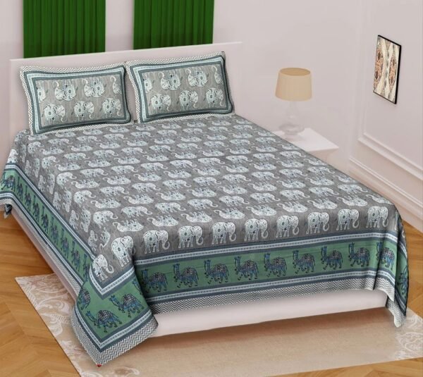 Jaipuri Printed Cotton King Size Double Bedsheet ? Soft, Breathable, Durable, Handcrafted Indian Bedding