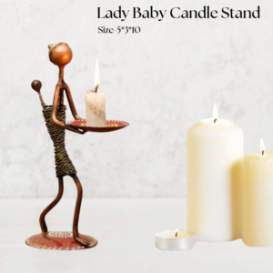 Decorative Metal Lady Baby Candle Holder Artistic Tealight Holder for Table Living Room Decor