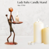 Decorative Metal Lady Baby Candle Holder | Artistic Tealight Holder for Table & Living Room Decor