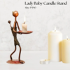 Decorative Metal Lady Baby Candle Holder | Artistic Tealight Holder for Table & Living Room Decor